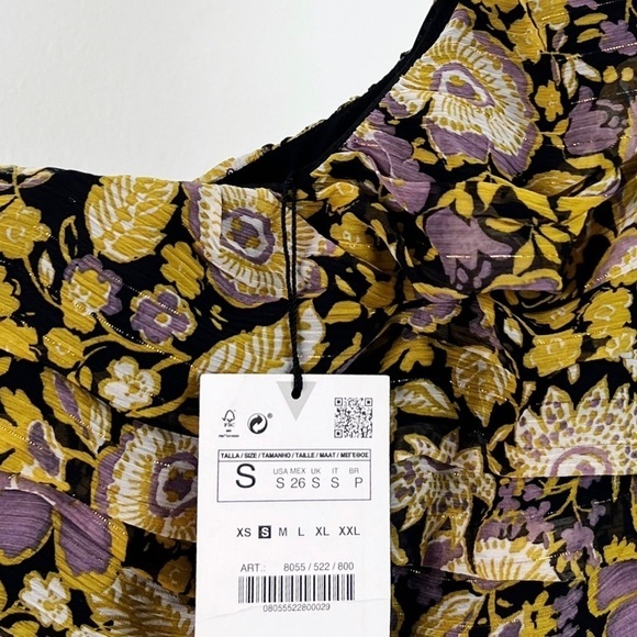 NWT Zara One Shoulder Floral Mini Dress - Picture 6 of 8